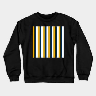 Blue, Gold, and White Vertical Stripe Crewneck Sweatshirt